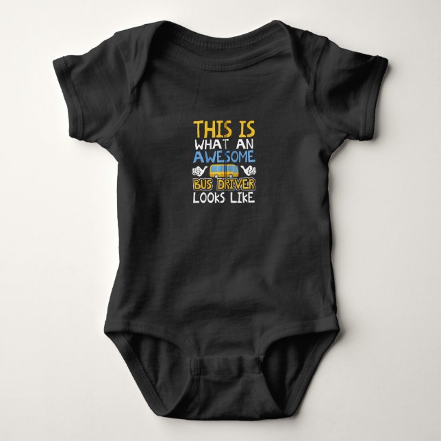 School Bus Driver Graphic Gift, School Bus Design Baby Bodysuit (Front)