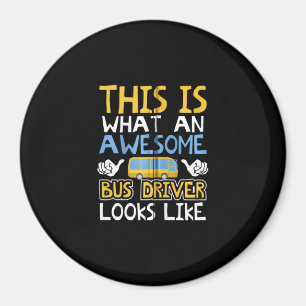 School Bus Driver Graphic Gift, School Bus Design Magnet