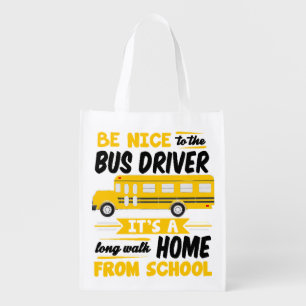 School Bus Driver Grocery Bag