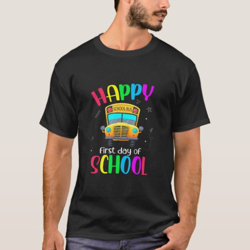 School Bus Driver Happy First Day Of School Cute  T_Shirt