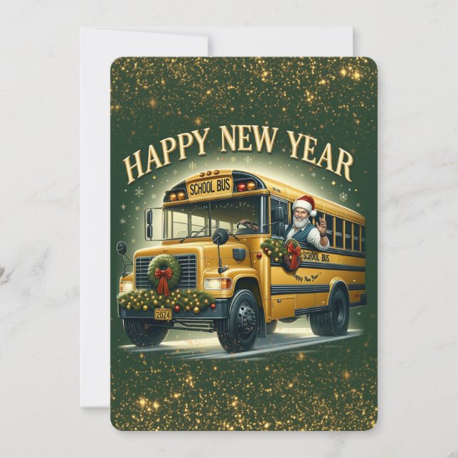 SCHOOL BuS DRIVER HAPPY NEW YEAR CARD (Front)