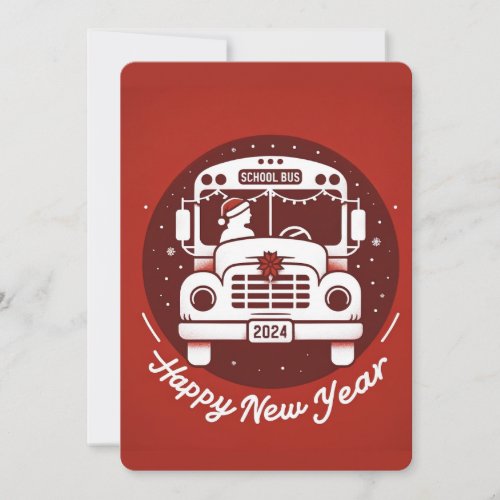 SCHOOL BuS DRIVER HAPPY NEW YEAR CARD