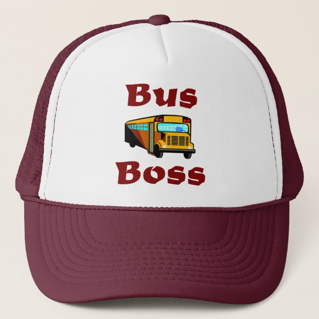 School Bus Driver Hat.  Bus Boss. Trucker Hat (Front)