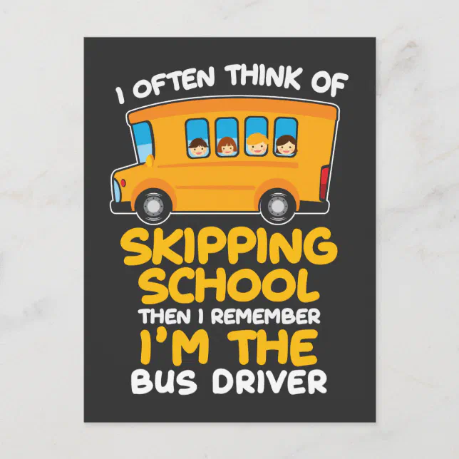 School Bus Driver Humor Gift Bus Driving Comedians Postcard | Zazzle