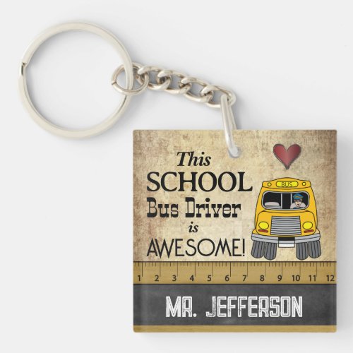 School Bus Driver   Keychain