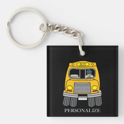 School Bus Driver Keychain