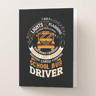 School Bus Driver Lights Flashing Pocket Folder
