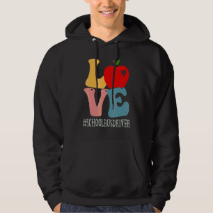 School Bus Driver Love Apple Groovy Cute Back To S Hoodie