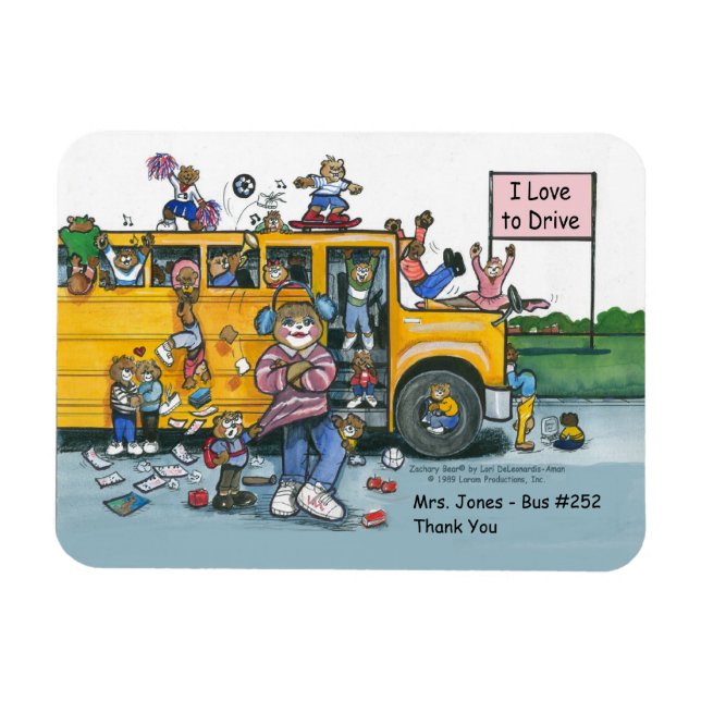 School Bus Driver Magnet, female driver Magnet (Horizontal)