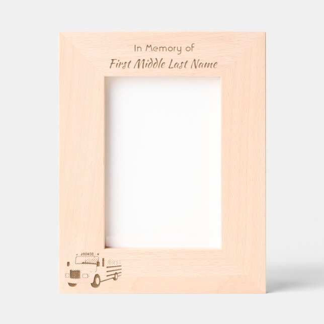School Bus Driver Memorial Keepsake  Engraved Frames (Front)