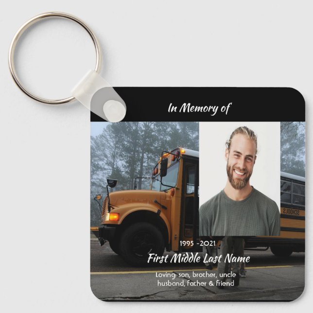 School Bus Driver Memorial Keepsake  Keychain (Front)