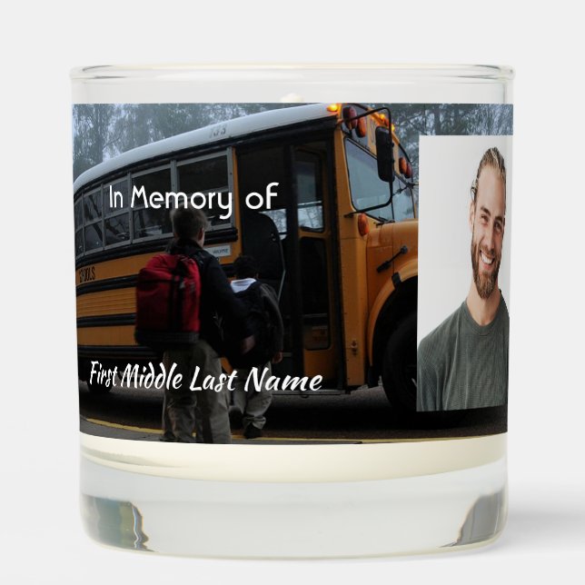 School Bus Driver Memorial Keepsake  Scented Candle (Front)