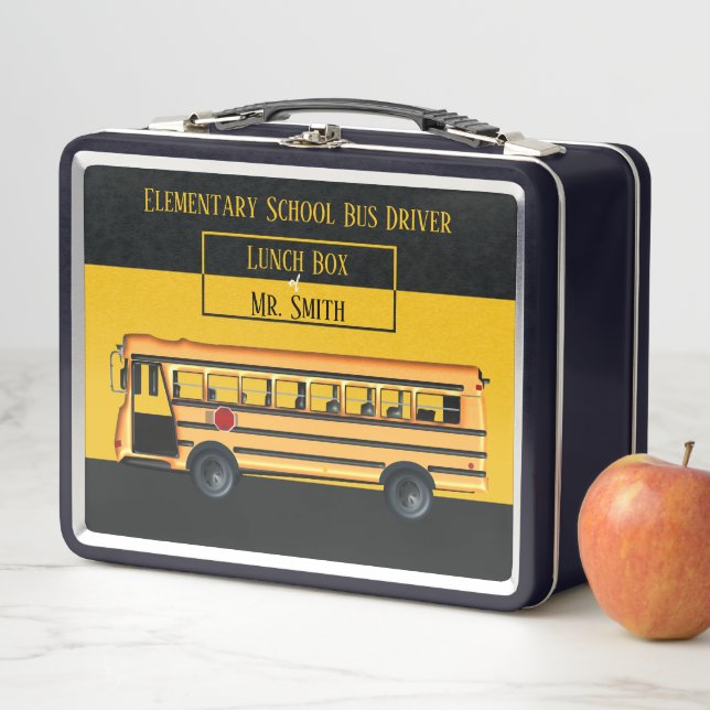 School Bus Driver Metal Lunch box (In Situ)