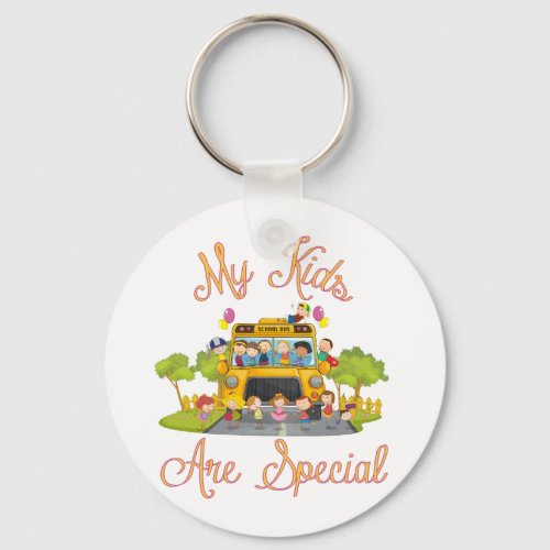 School bus driver My kids are special Keychain