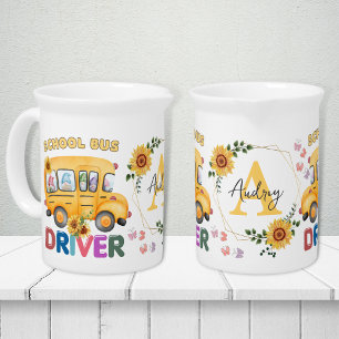 School Bus Driver Personalized Beverage Pitcher