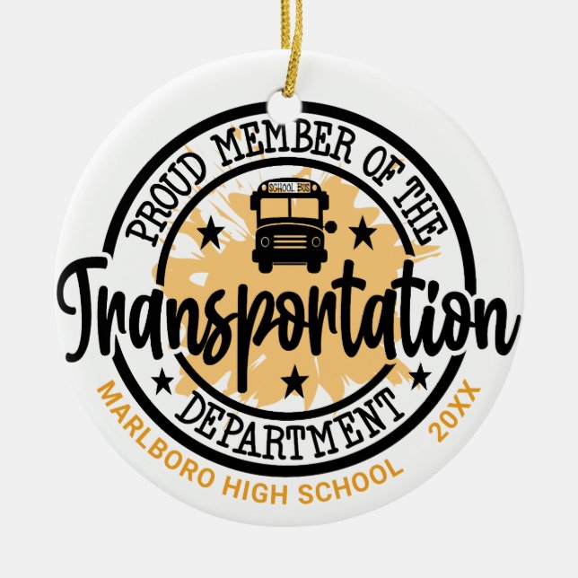 School Bus Driver  Personalized Ceramic Ornament (Front)