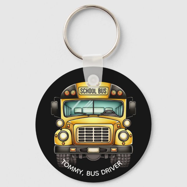 School Bus Driver. Personalized Keychain (Front)