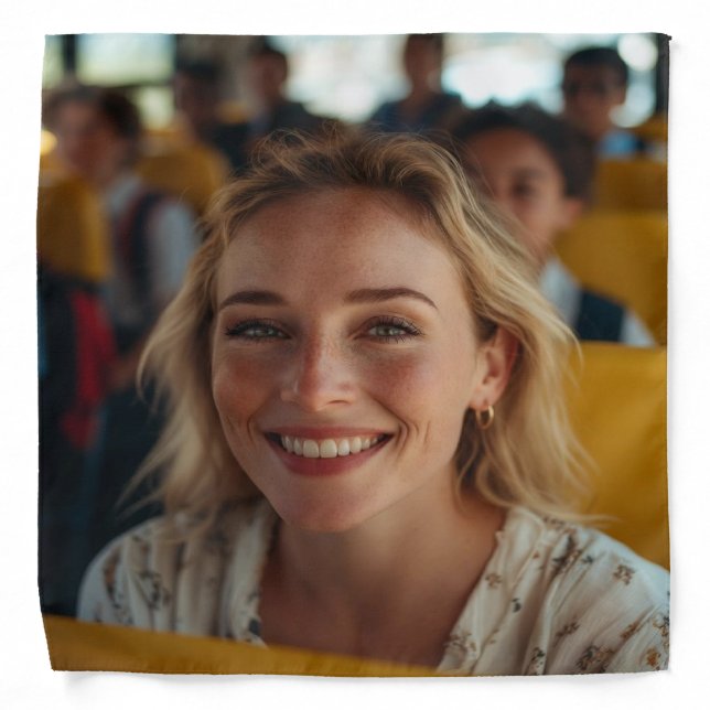 School Bus Driver Photo Customize Bandana (Front)