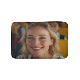 School Bus Driver Photo Customize Bath Mat