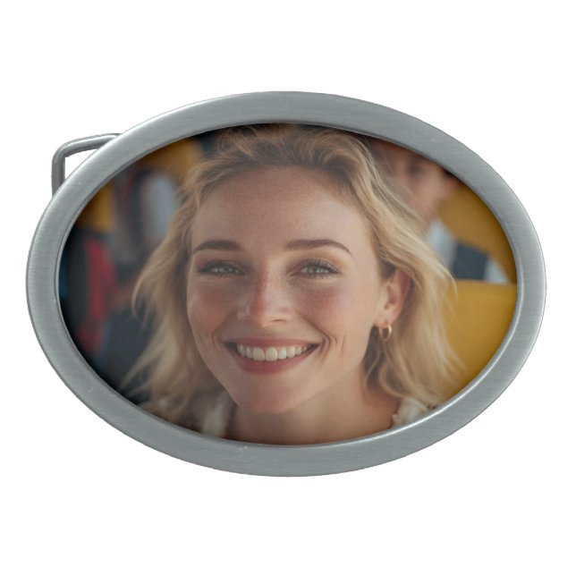 School Bus Driver Photo Customize Belt Buckle (Front)