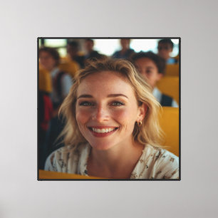 School Bus Driver Photo Customize Canvas Print