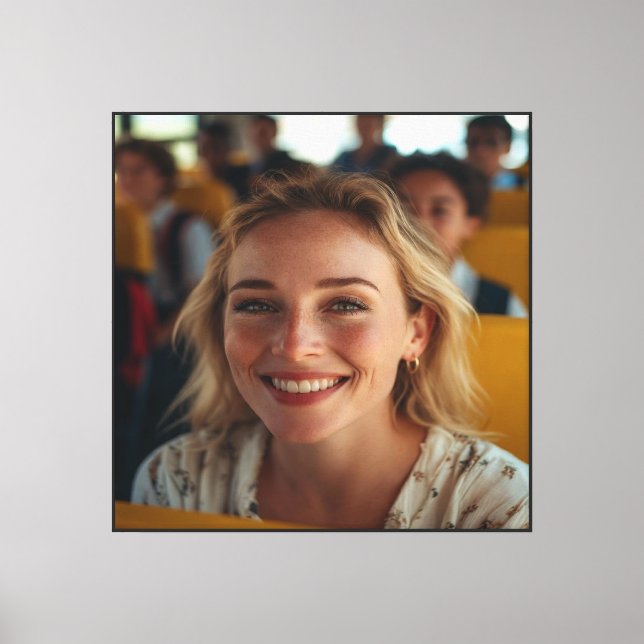 School Bus Driver Photo Customize Canvas Print (Front)