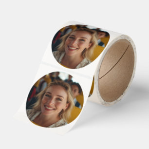 School Bus Driver Photo Customize Classic Round Sticker