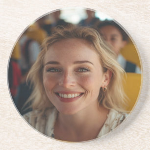 School Bus Driver Photo Customize Coaster