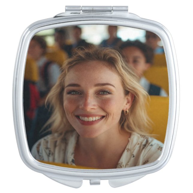 School Bus Driver Photo Customize Compact Mirror (Front)