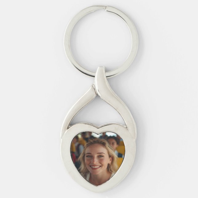 School Bus Driver Photo Customize Keychain (Front)