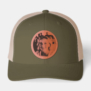School Bus Driver Photo Customize Leather Patch Hat