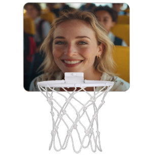 School Bus Driver Photo Customize Mini Basketball Hoop