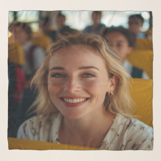 School Bus Driver Photo Customize Scarf (Front)