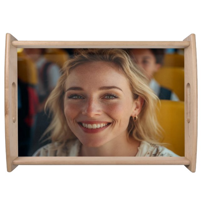 School Bus Driver Photo Customize Serving Tray (Front)