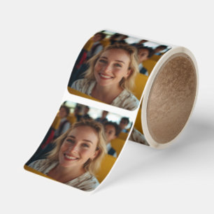 School Bus Driver Photo Customize Square Sticker
