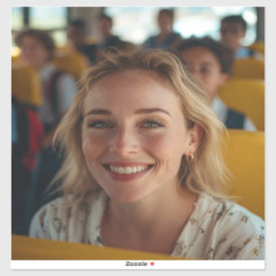 School Bus Driver Photo Customize Sticker