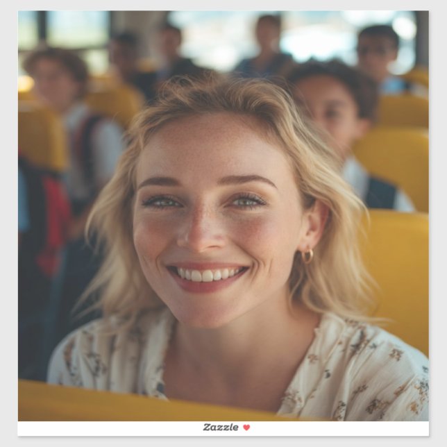 School Bus Driver Photo Customize Sticker (Sheet)