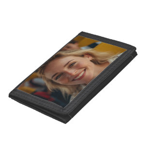 School Bus Driver Photo Customize Tri-fold Wallet