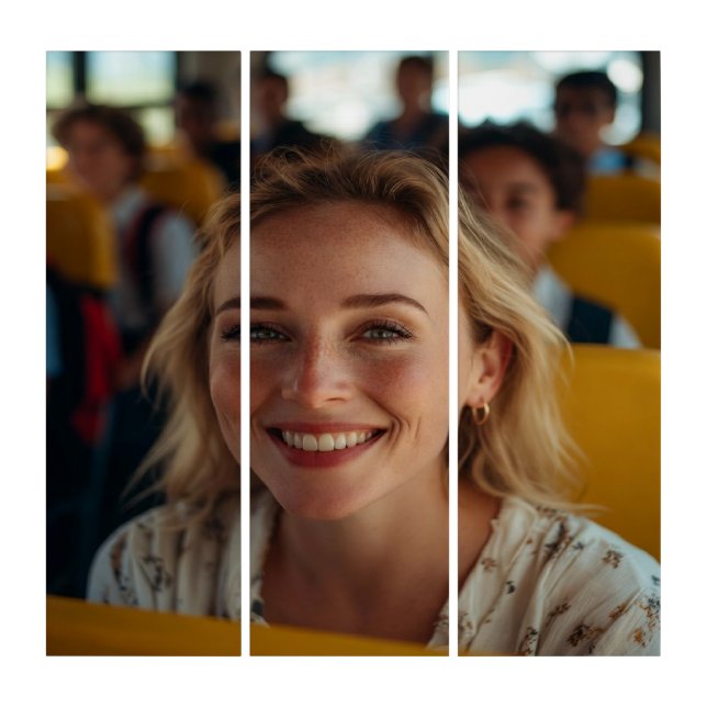 School Bus Driver Photo Customize Triptych (Front)