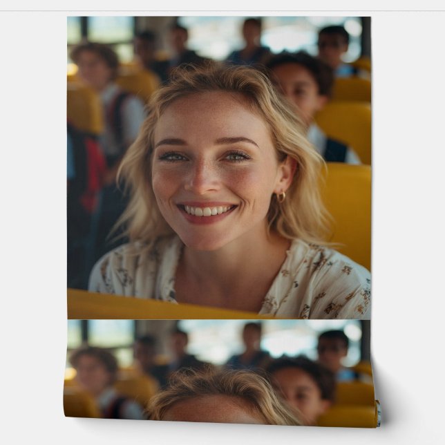 School Bus Driver Photo Customize Wallpaper (Unrolling)