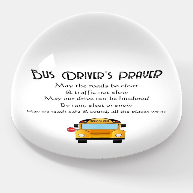 School Bus Driver Prayer Paperweight (Angled)
