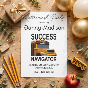 School Bus Driver Retirement Party Invitation