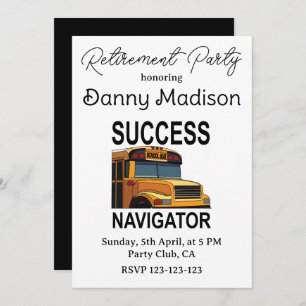 School Bus Driver Retirement Party Invitation