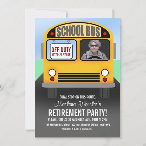 School Bus Driver Retirement Party Invitations
