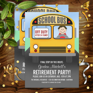 School Bus Driver Retirement Party Invitations