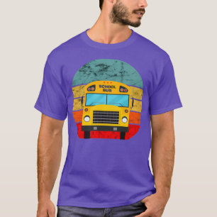 School Bus Driver Retro Vintage Sunset School Bus T-Shirt