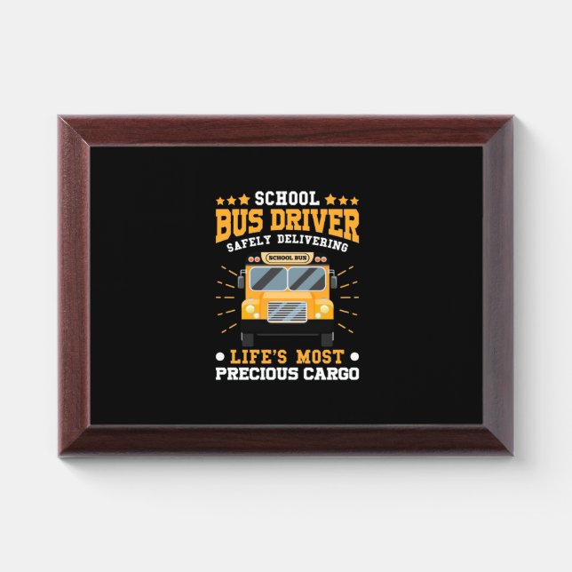 School Bus Driver Safely Delivering Award Plaque (Horizontal)