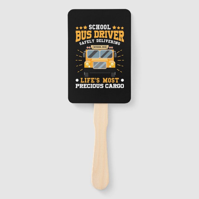 School Bus Driver Safely Delivering Hand Fan (Front)