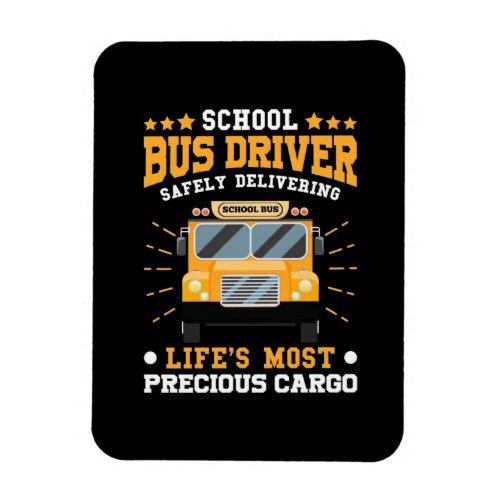 School Bus Driver Safely Delivering Magnet