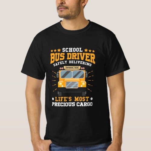 School Bus Driver Safely Delivering T_Shirt
